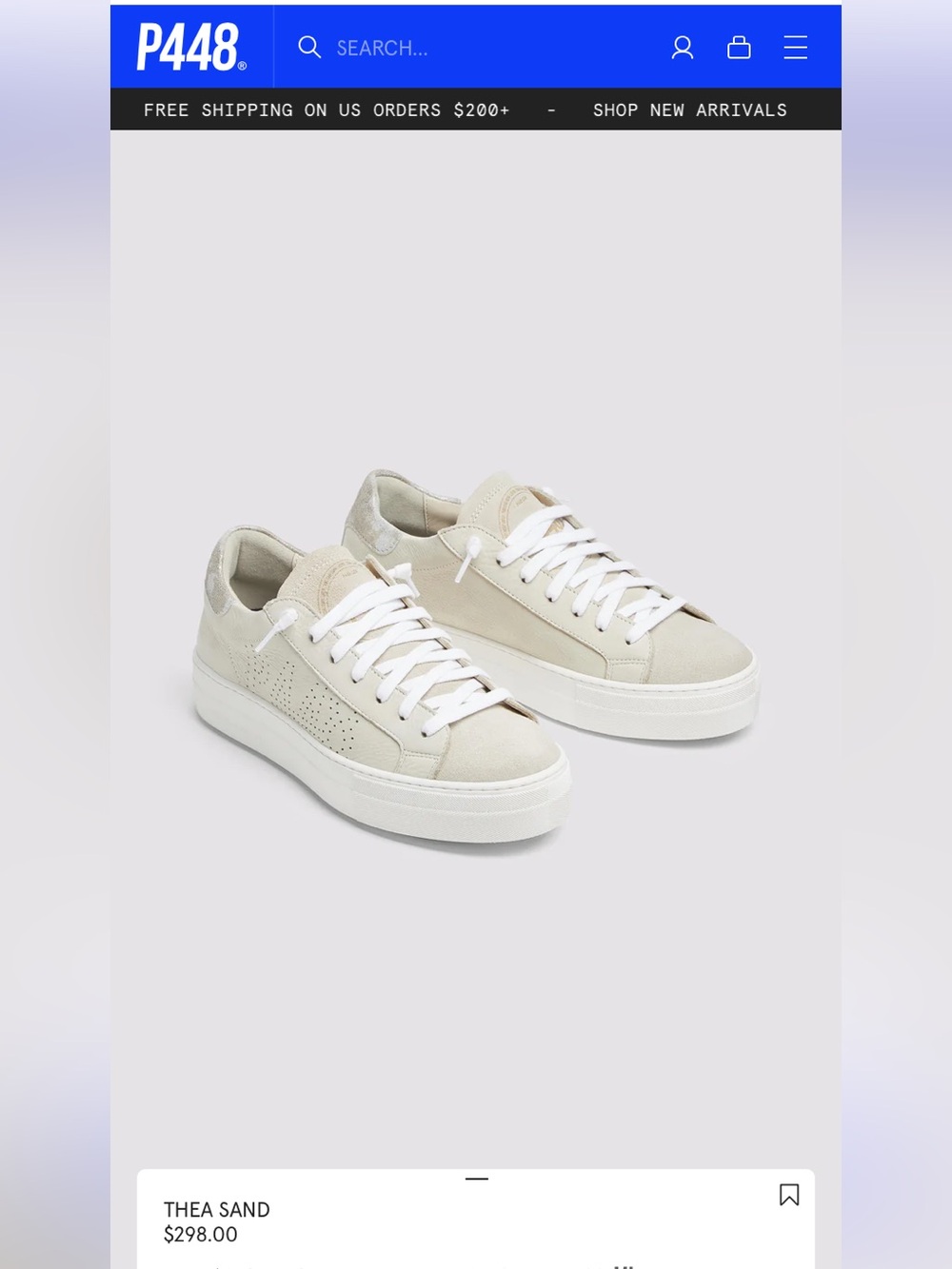 P448 Thea sand Low-Top Lace-Up Sneakers sz 38